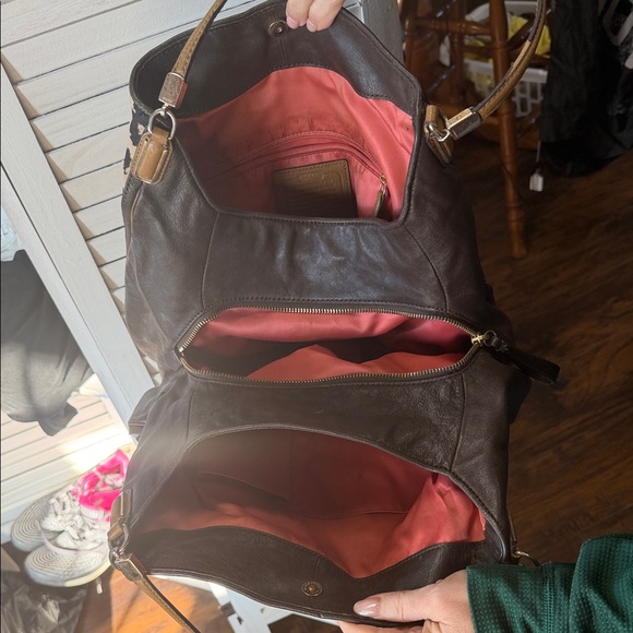 Coach Leopard Print Shoulder Bag - Brown, Black, and Tan - Picture 3 of 5